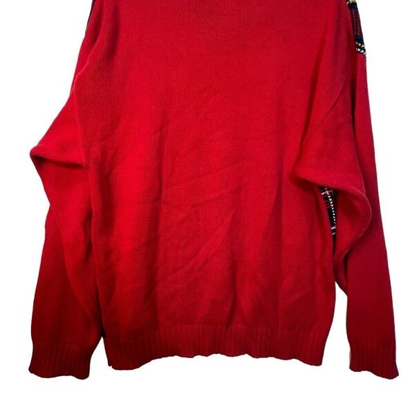 Vintage 90s Tommy Hilfiger Pullover Sweater Tartan Plaid Red Green Blue small - Picture 5 of 9